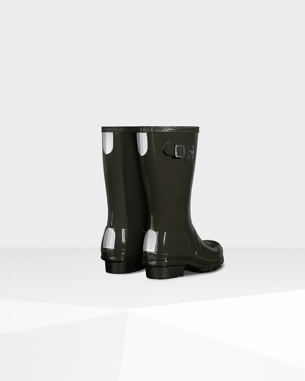 Kids Hunter Original Big Gloss | Rain Boots Dark Olive | NZ-7439-WDVZ